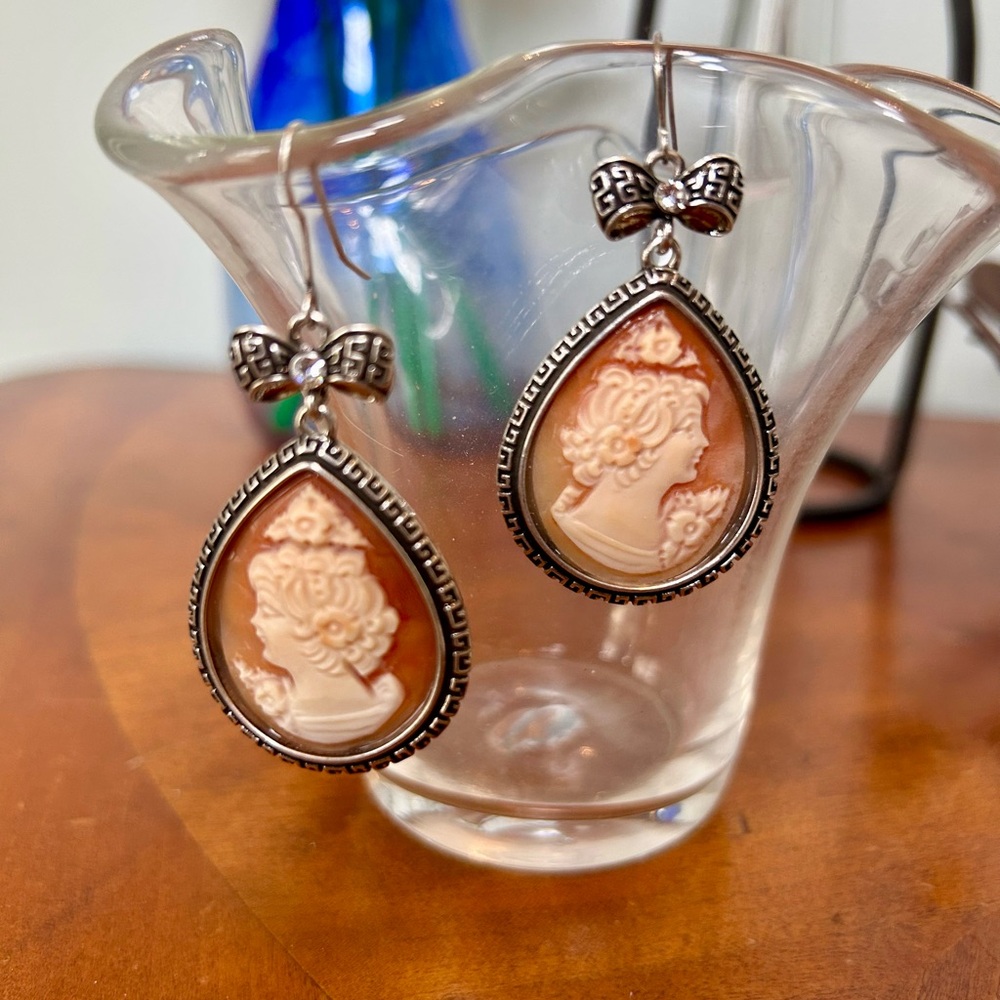 Amedeo Cameo Drop Earrings